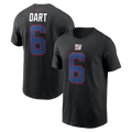 Men's New York Giants Jaxson Dart  Black Name & Number T-Shirt