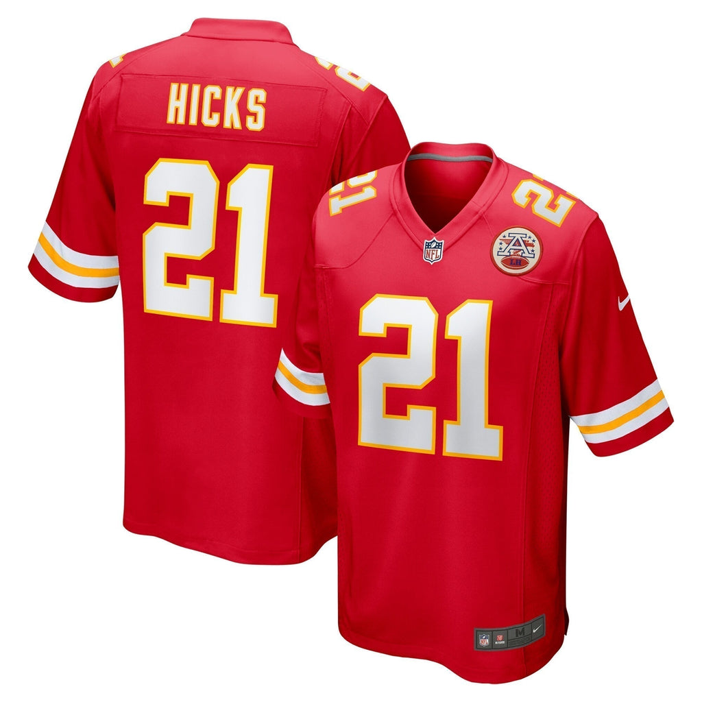 Jaden Hicks Kansas City Chiefs   Game Jersey -  Red
