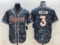 Men's Denver Broncos Russell Wilson Grey Camouflage Game Jersey Joint Edition