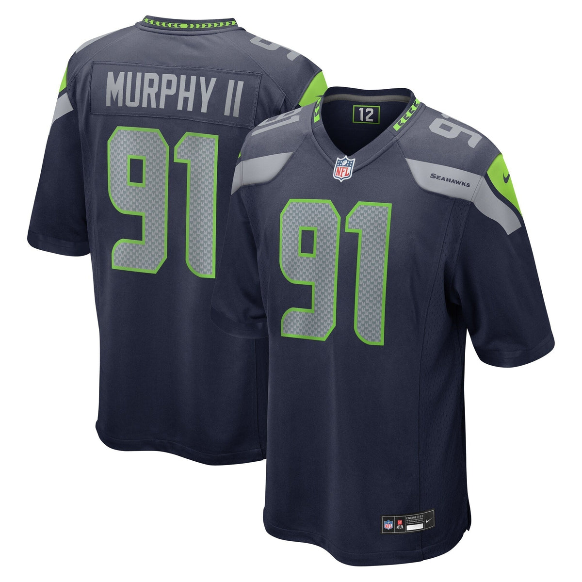 Byron Murphy II Seattle Seahawks     Game Jersey - College Navy