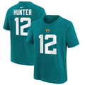 Jacksonville Jaguars Travis Hunter  Teal 2025 NFL Draft First Round Pick Name & Number T-Shirt