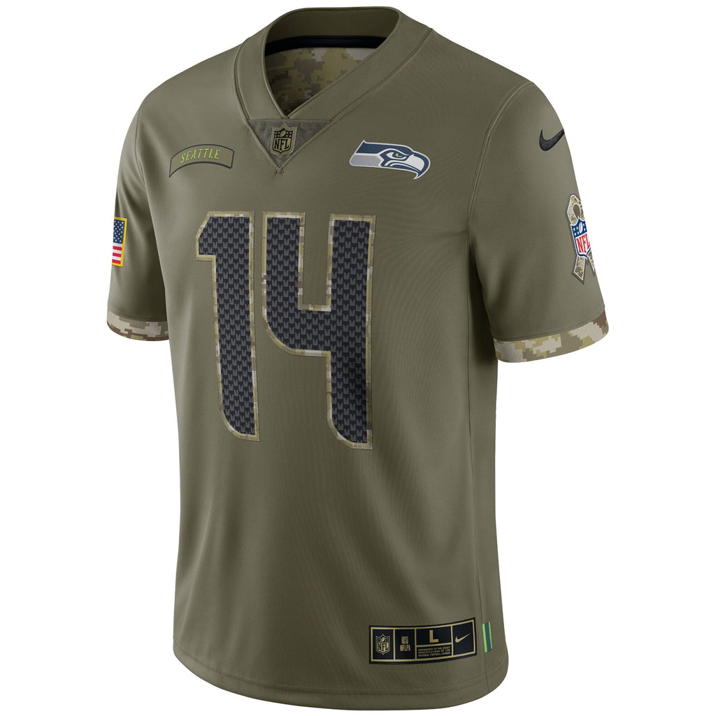 DK Metcalf Seattle Seahawks  2022 Salute To Service Limited Jersey - Olive