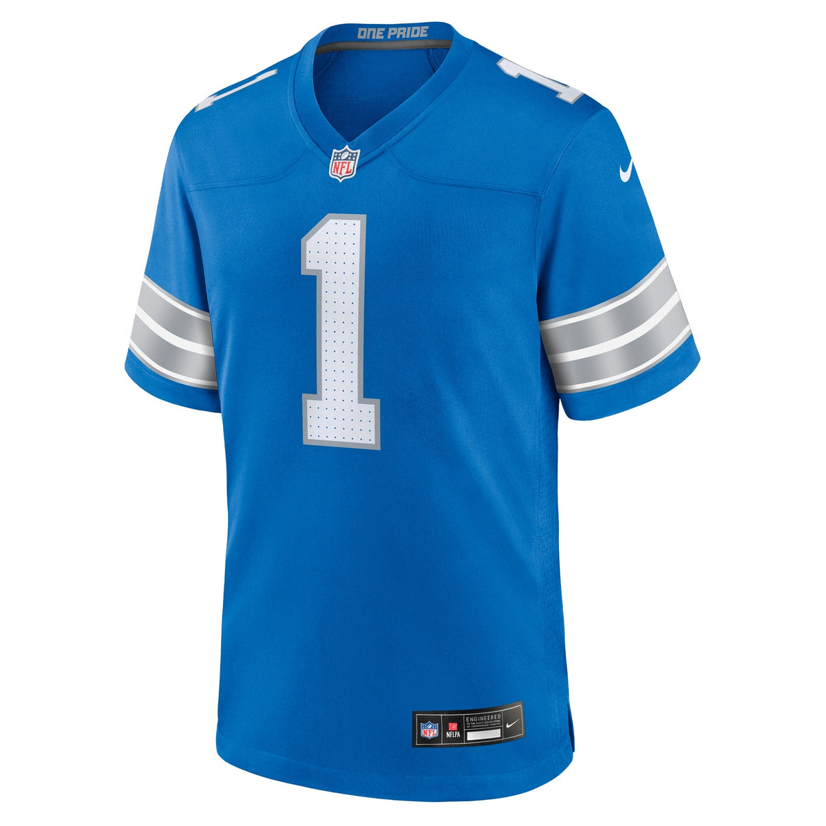 Number 1 Groom Detroit Lions  Game Jersey - Blue