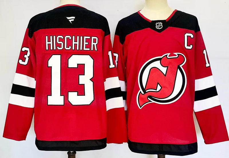Men's New Jersey1 Devils Nico Hischier #13 Red Player Game Jersey1