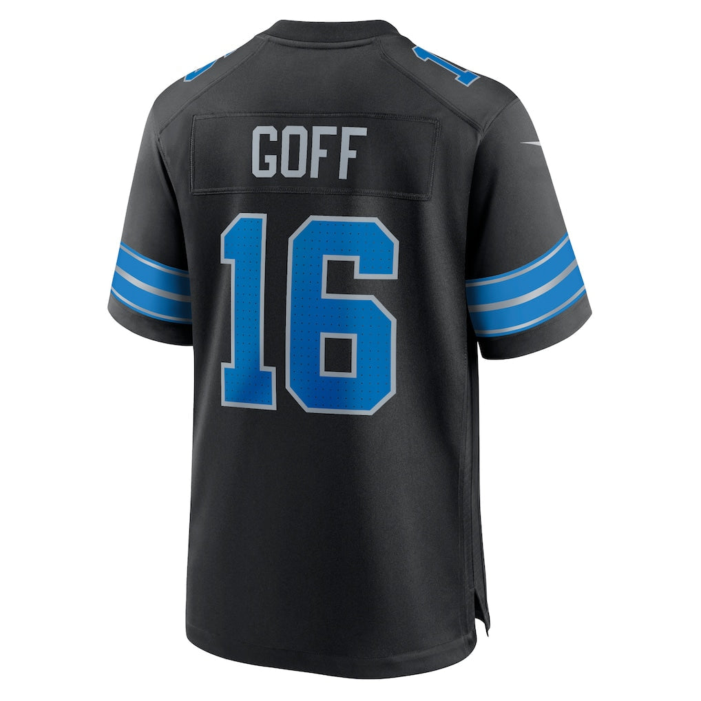 D.Lions #16 Jared Goff Black 2nd Alternate Game Jersey