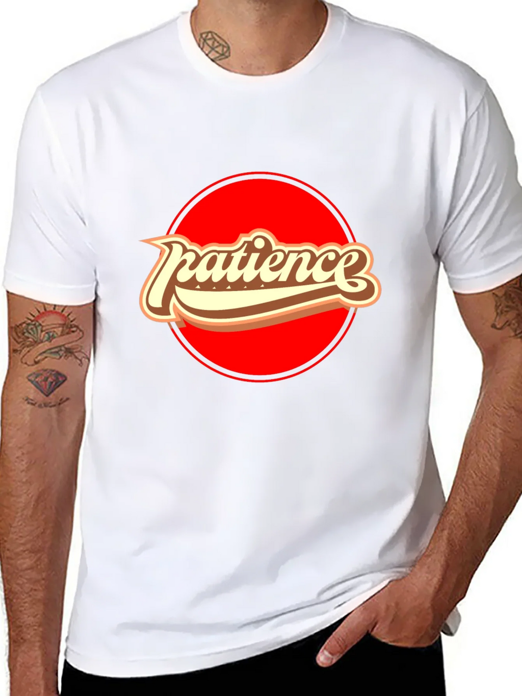 Patience Retro Graphic T-Shirt - Comfort Black Tee