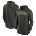 Men's Seattle Seahawks  Forest Green 2025 Salute to Service Sideline Dri-FIT Lightweight Hooded Pullover