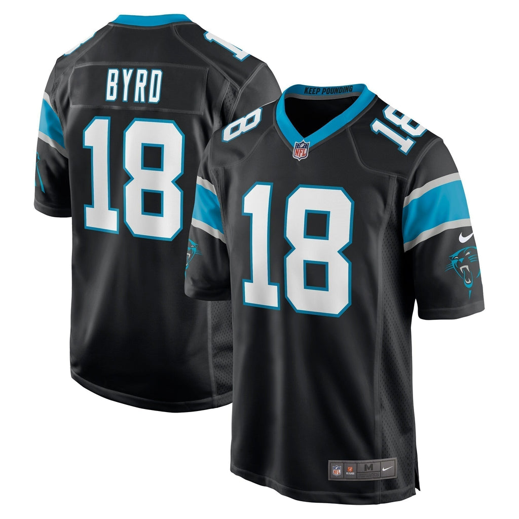 Damiere Byrd Carolina Panthers Game   Jersey - Black