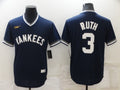 Men's New York Yankees Babe Ruth #3 Navy Stitched Jersey1
