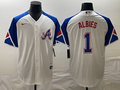 Men's Atlanta Braves Ozzie Albies  White 2023 City Connect Replica Player Jersey1