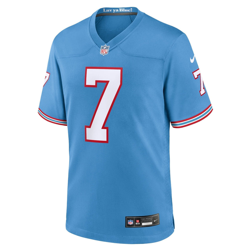 Malik Willis Tennessee Titans  Oilers Throwback Alternate Game   Jersey - Light Blue