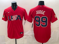 Men's USA Baseball Aaron Judge #99 Red 2026 World Baseball Classic Stadium Jersey