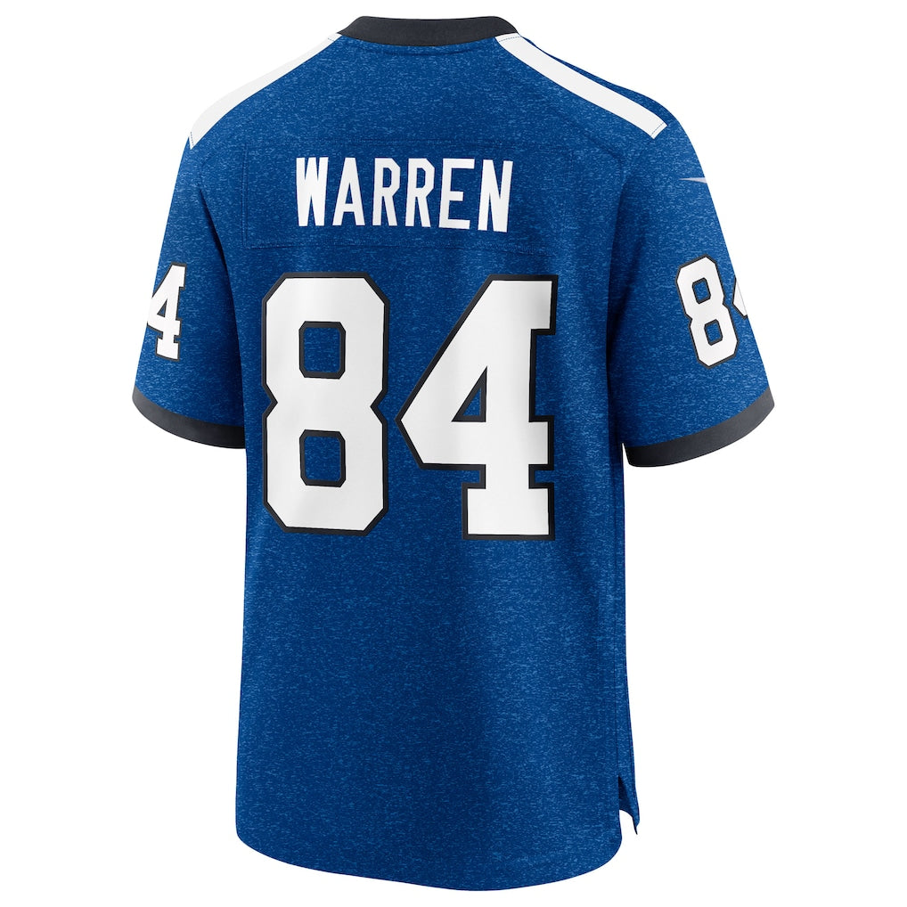 IN.Colts #84 Tyler Warren Heather Royal Alternate 2 Indiana Nights Game Jersey