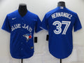 Men's Toronto Blue Jays1 Teoscar Hernandez #37 Blue Replica Baseball Jersey