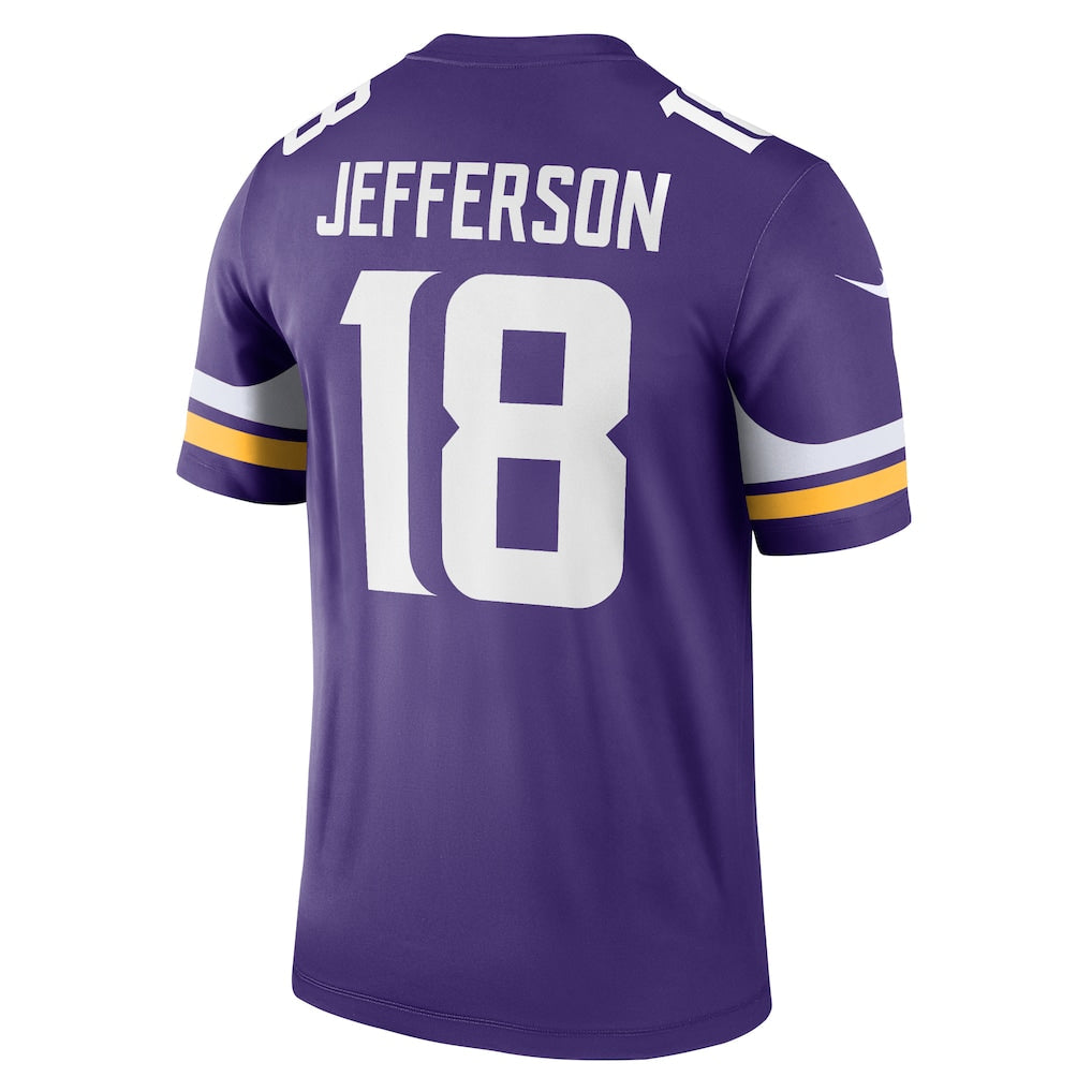 M.Vikings #18 Justin Jefferson Purple Legend Player Performance Top Jersey