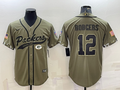 Men's Green Bay Packers Aaron Rodgers Olive 2022 Salute To Service Limited Jersey Joint Edition