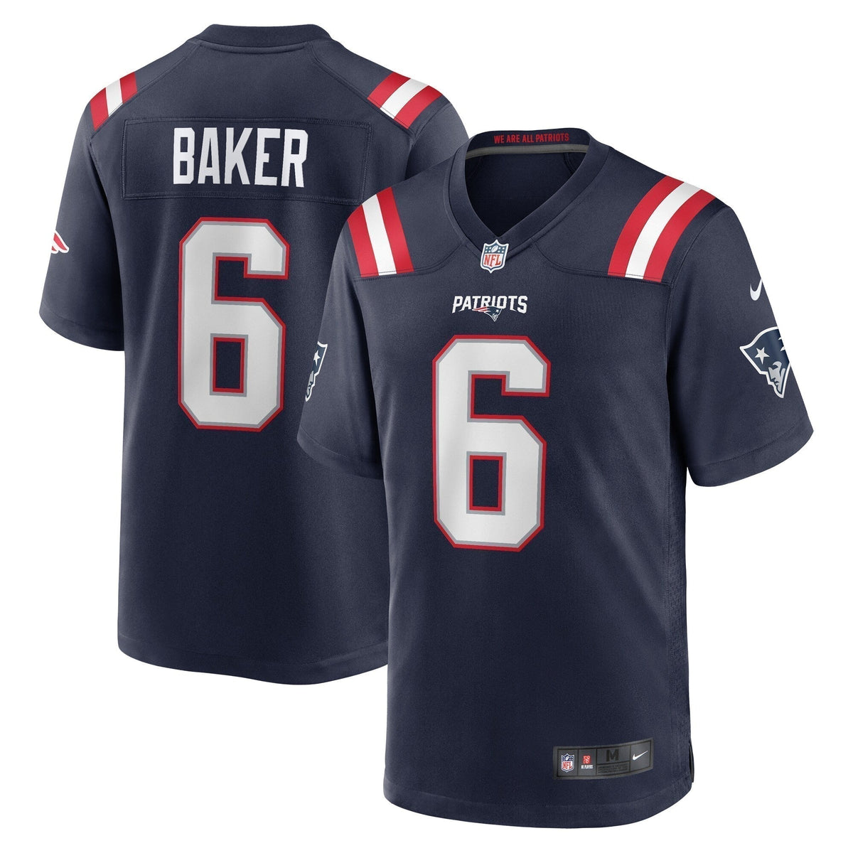 Javon Baker New England Patriots  Team Game Jersey -  Navy