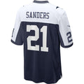 D.Cowboys #21 Deion Sanders Navy Game Team Jersey