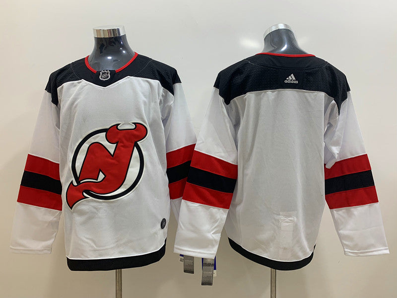 Men's New Jersey1 Devils White Away Primegreen Authentic Blank Jersey1