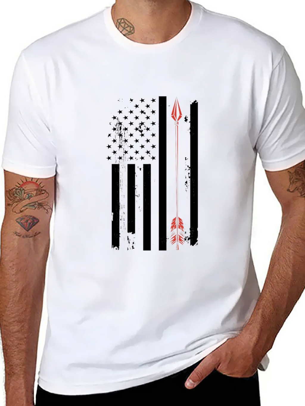 American Flag Arrow T-Shirt - Patriotic Design