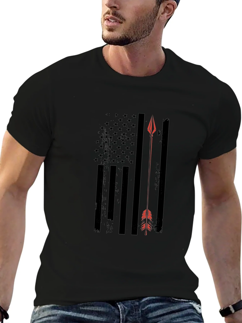 American Flag Arrow T-Shirt - Patriotic Design