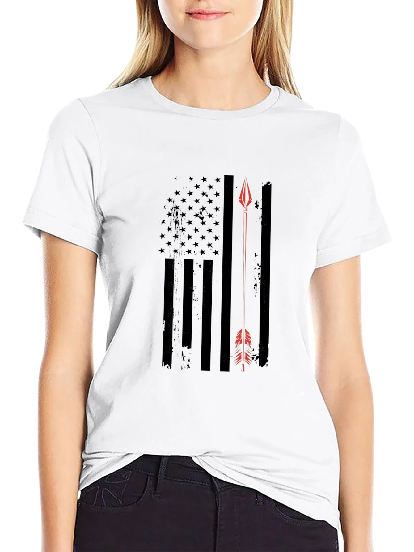 American Flag Arrow T-Shirt - Patriotic Design
