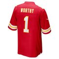 KC.Chiefs #1 Xavier Worthy Red Player Game Jersey