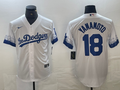 Men's Los Angeles Dodgers Yoshinobu Yamamoto #18 White Replica Player Jersey1