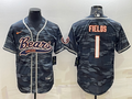 Men's Chicago Bears Justin Fields Grey Camouflage Game Jersey Joint Edition