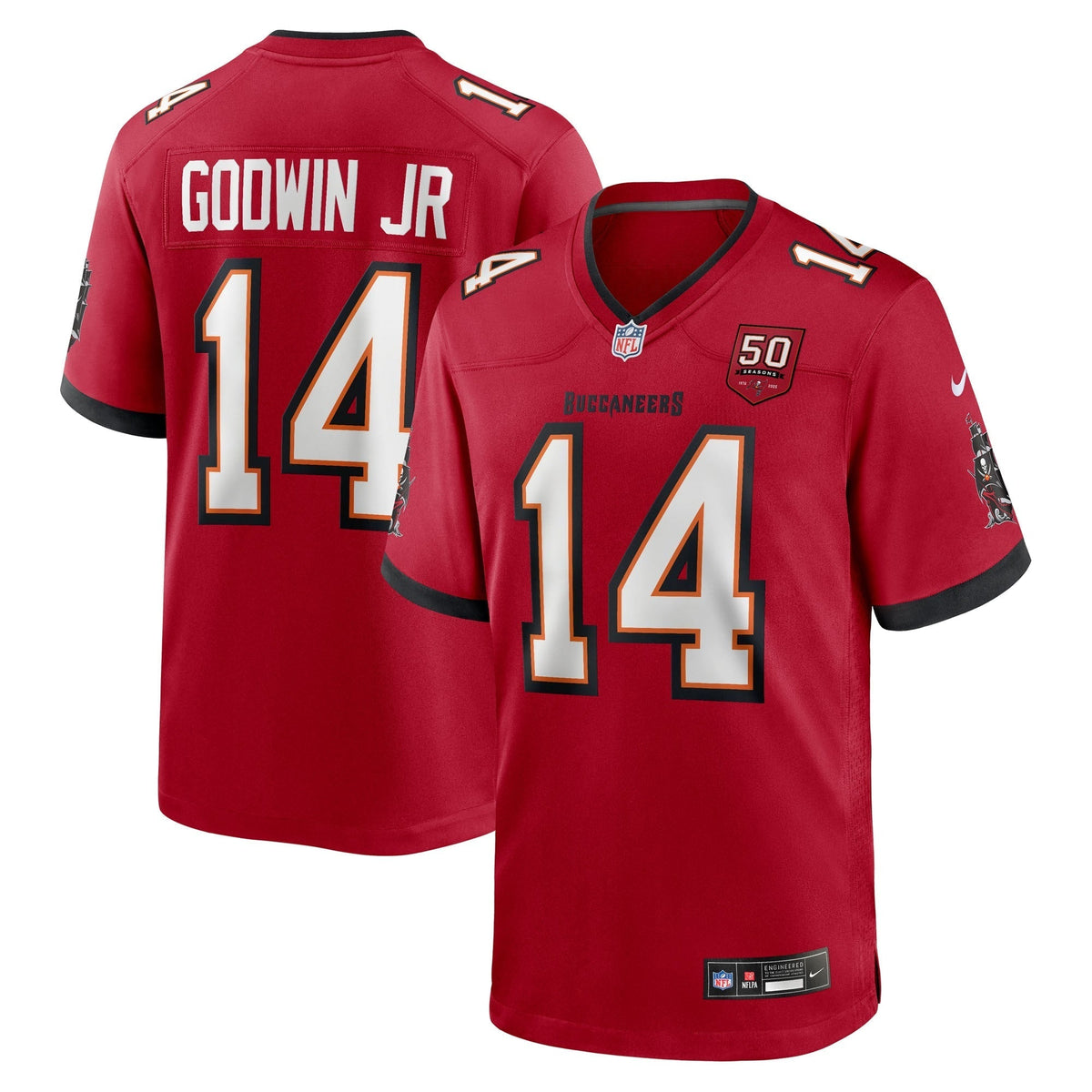 Tampa Bay Buccaneers Chris Godwin Jr. Red 50th Season Team Game Jersey