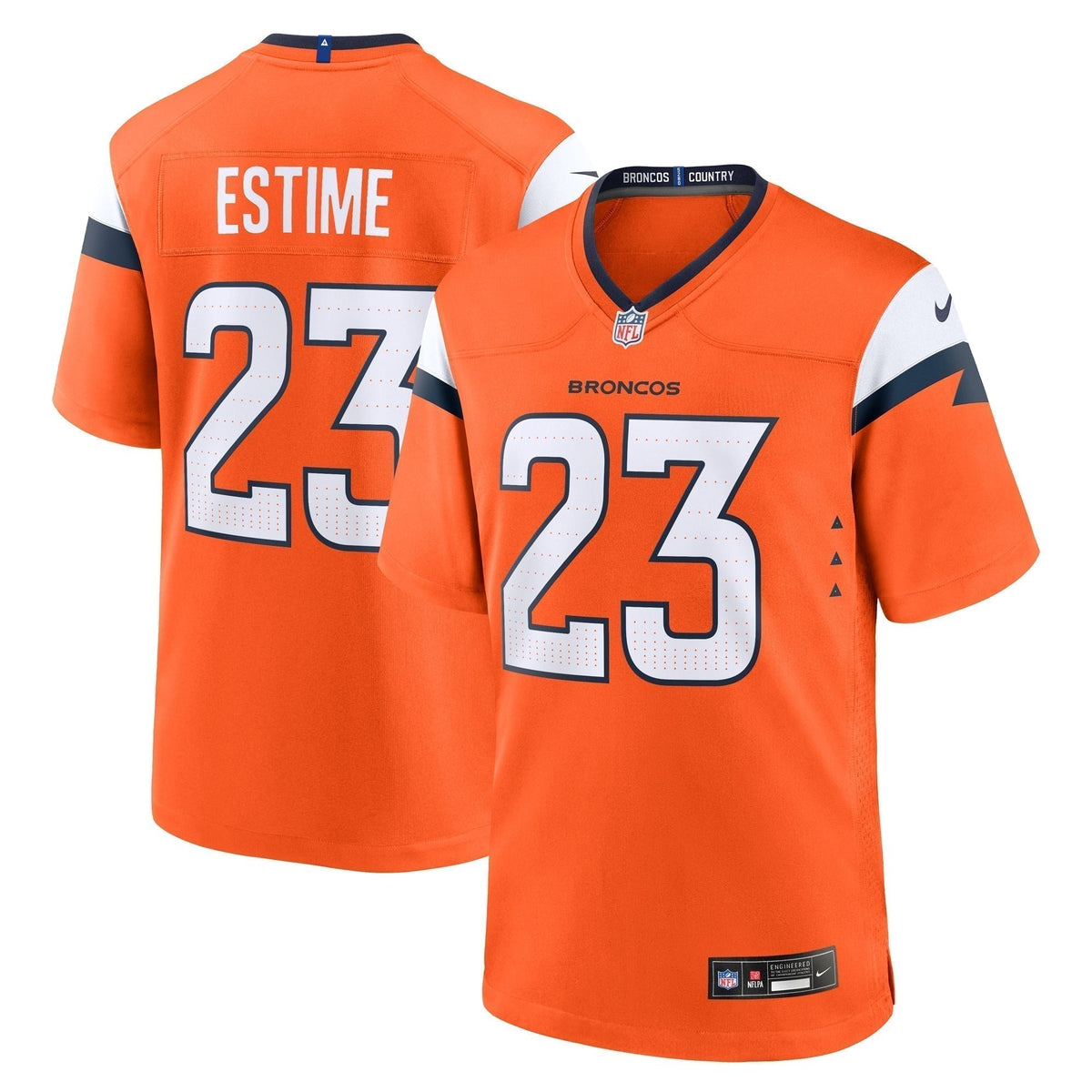 Audric Estime Denver Broncos  Team Game Jersey -  Orange