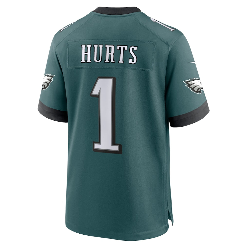 P.Eagles #1 Jalen Hurts Midnight Green Team Game Jersey