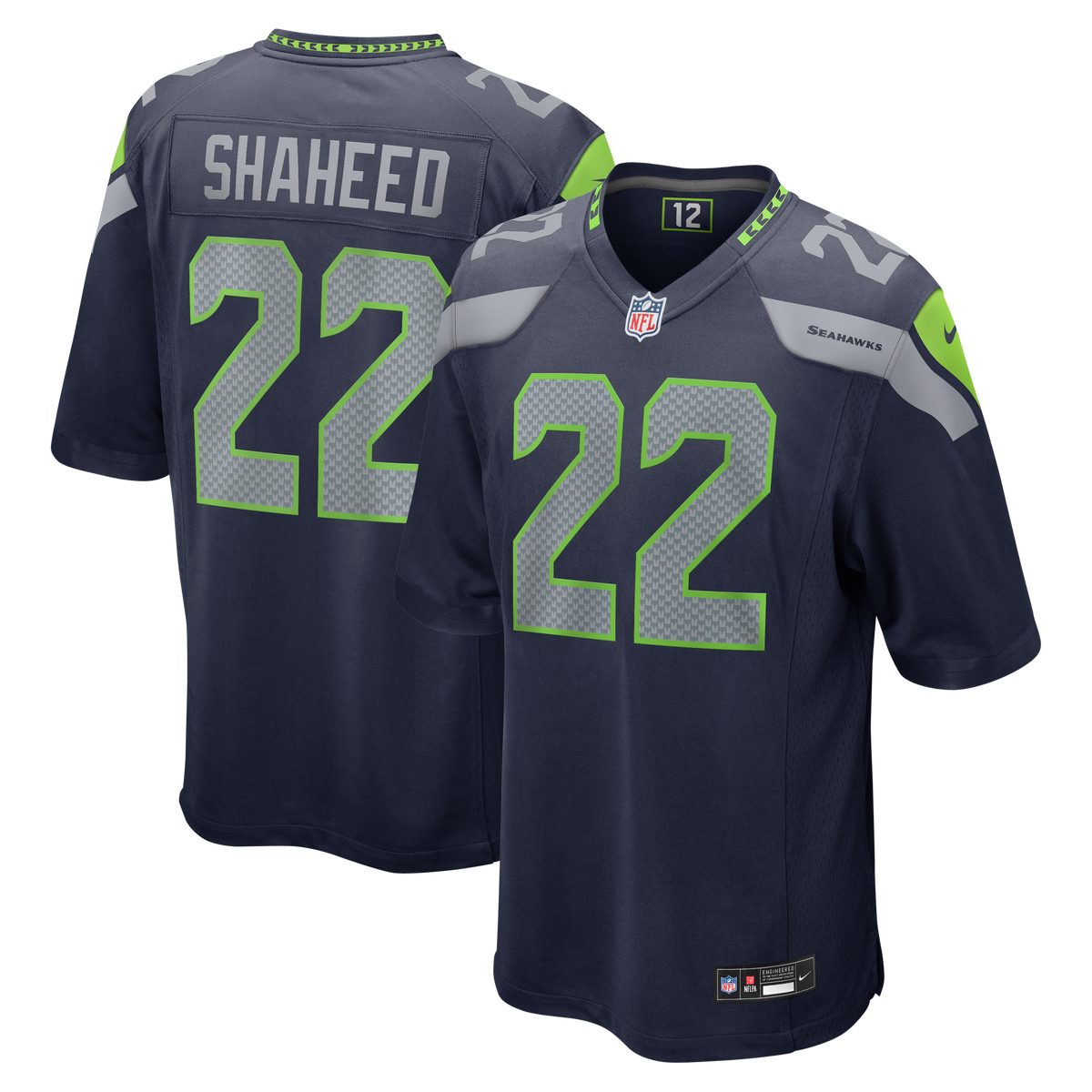 Seattle Seahawks Rashid Shaheed College Navy Team Game Jersey