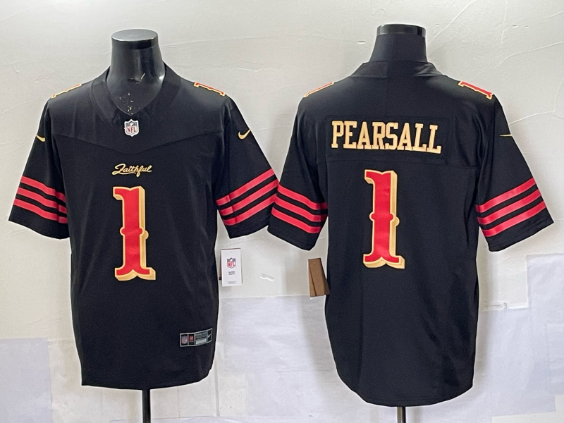 Men's San Francisco 49ers Ricky Pearsall Black 2025 Rivalries Collection Game Jersey