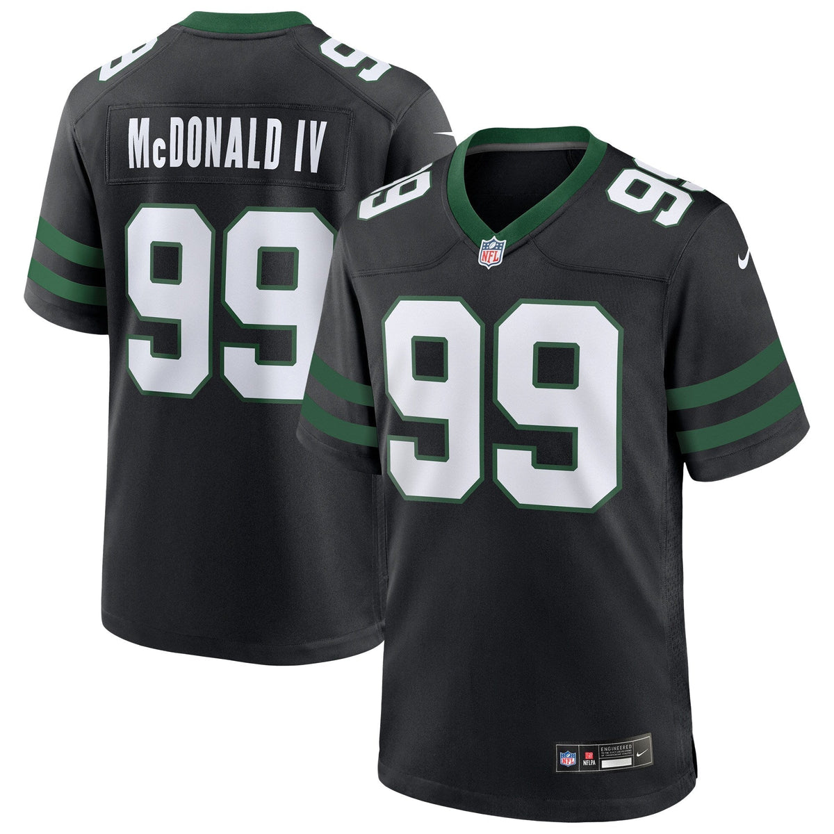 Will McDonald IV New York Jets  Alternate Game Jersey - Legacy Black