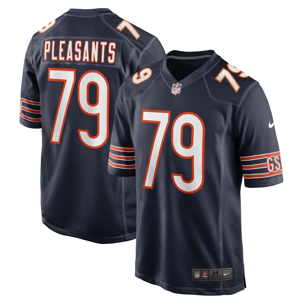 Austen Pleasants Chicago Bears  Game Jersey -  Navy