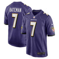 Baltimore Ravens Rashod Bateman Purple Game Player Jersey