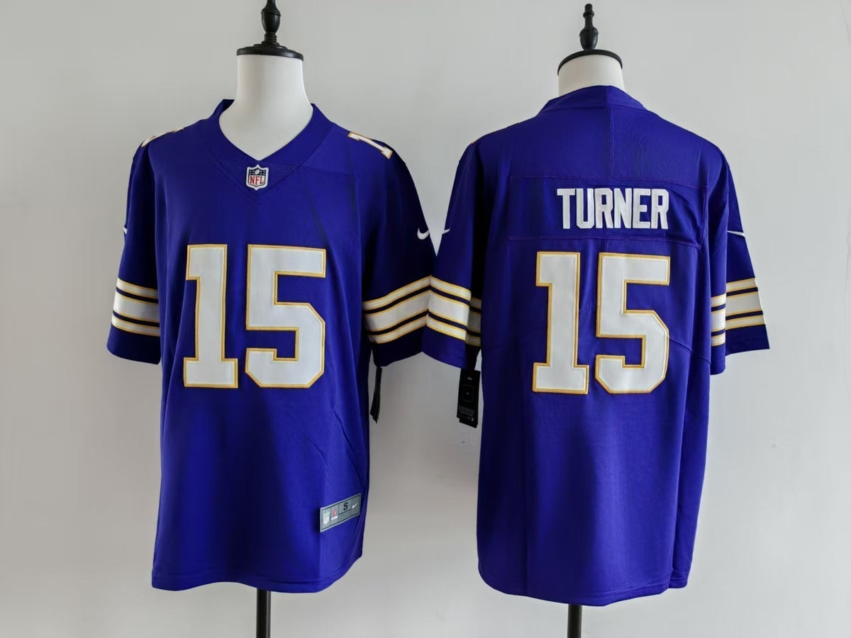 Men's Minnesota Vikings Dallas Turner  Jersey -  Retro Purple