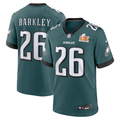 Men's Philadelphia Eagles Saquon Barkley  Carbon Green Super Bowl LIX Fashion Game Player Jersey