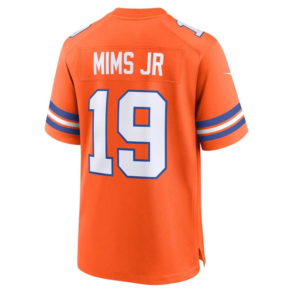 D.Broncos #19 Marvin Mims Jr Orange Mile High Collection 1977 Throwback Player Game Jersey