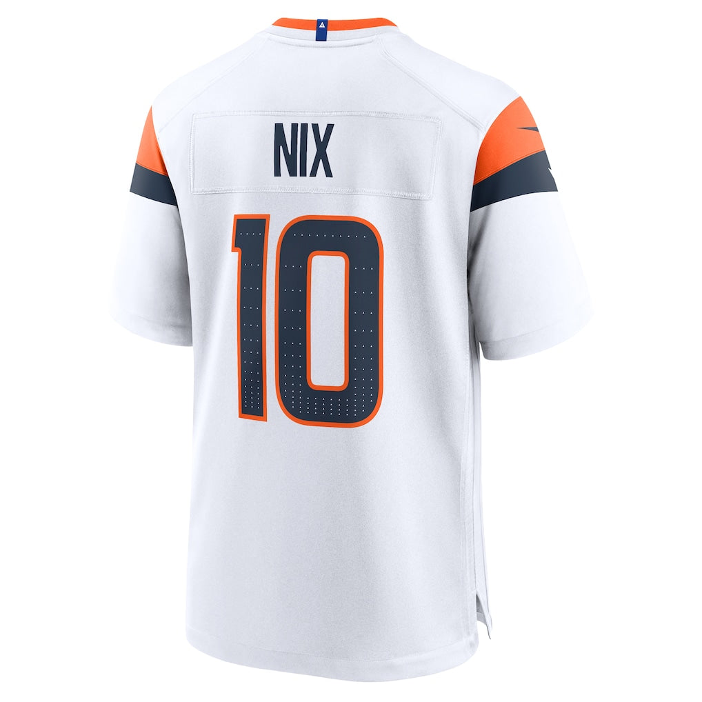 D.Broncos #10 Bo Nix White Game Jersey