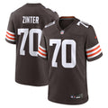 Cleveland Browns Zak Zinter Brown Team Game Jersey