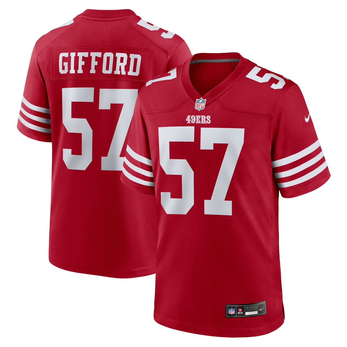 San Francisco 49ers Luke Gifford Scarlet Team Game Jersey