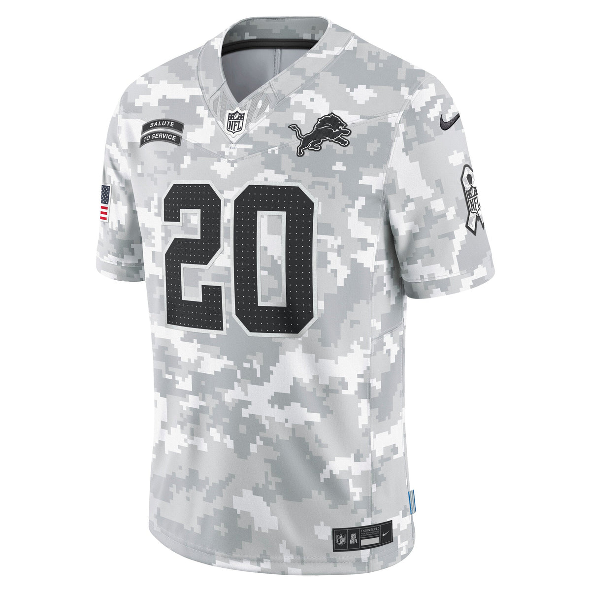 Barry Sanders Detroit Lions  2024 Salute to Service Retired   Limited Jersey - Arctic Camo