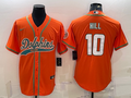 Men's Miami Dolphins Tyreek Hill Orange Game Jersey Joint Edition