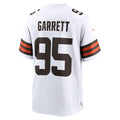 C.White-Aways #95 Myles Garrett White Away Game Jersey