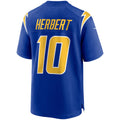 LA.Chargers #10 Justin Herbert Royal Alternate Game Jersey