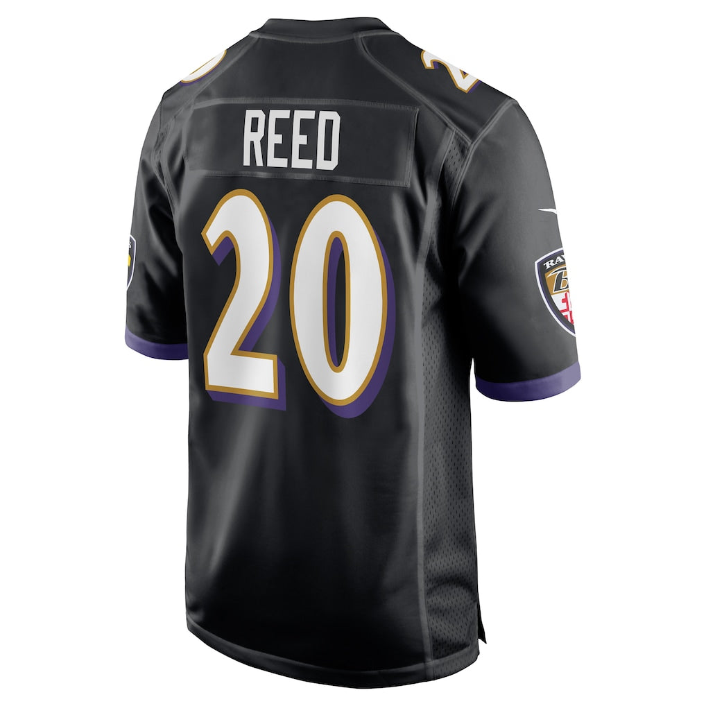 B.Ravens #20 Ed Reed Black Retired Player Alternate Game Jersey