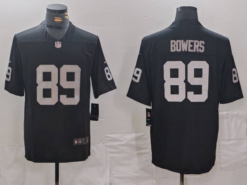 Men's Las Vegas Raiders Brock Bowers #89 Black 2024 NFL active First Round Pick Player Game Jerseys