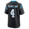 C.Panthers #4 Tetairoa McMillan Black 2025 NFL Draft First Round Pick Game Jersey
